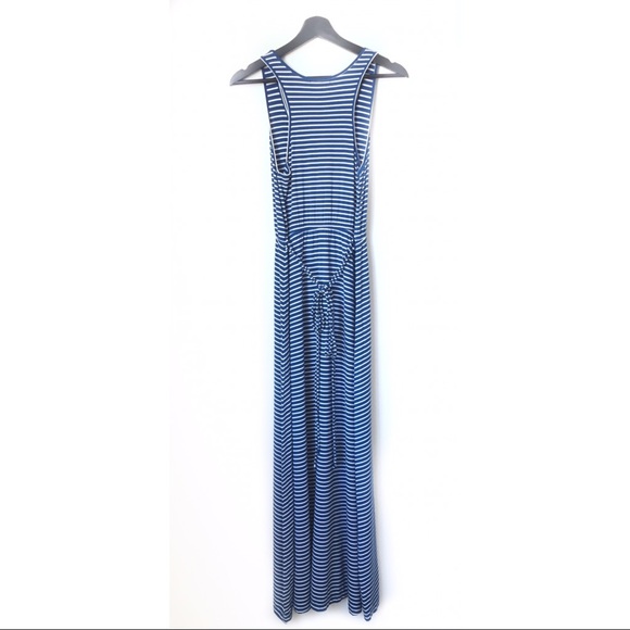 SOLD NWT J. Crew Blue/White Striped Maxi Dress - Picture 2 of 7